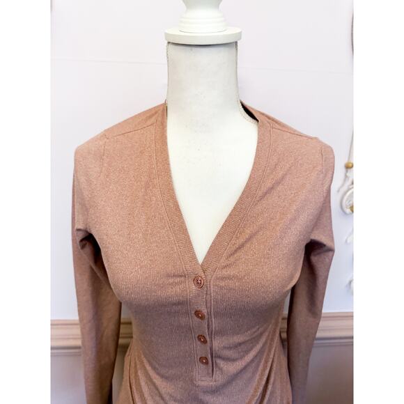 Athleta Long Sleeve Uptempo Ribbed Henley Top Size XS - Picture 2 of 7